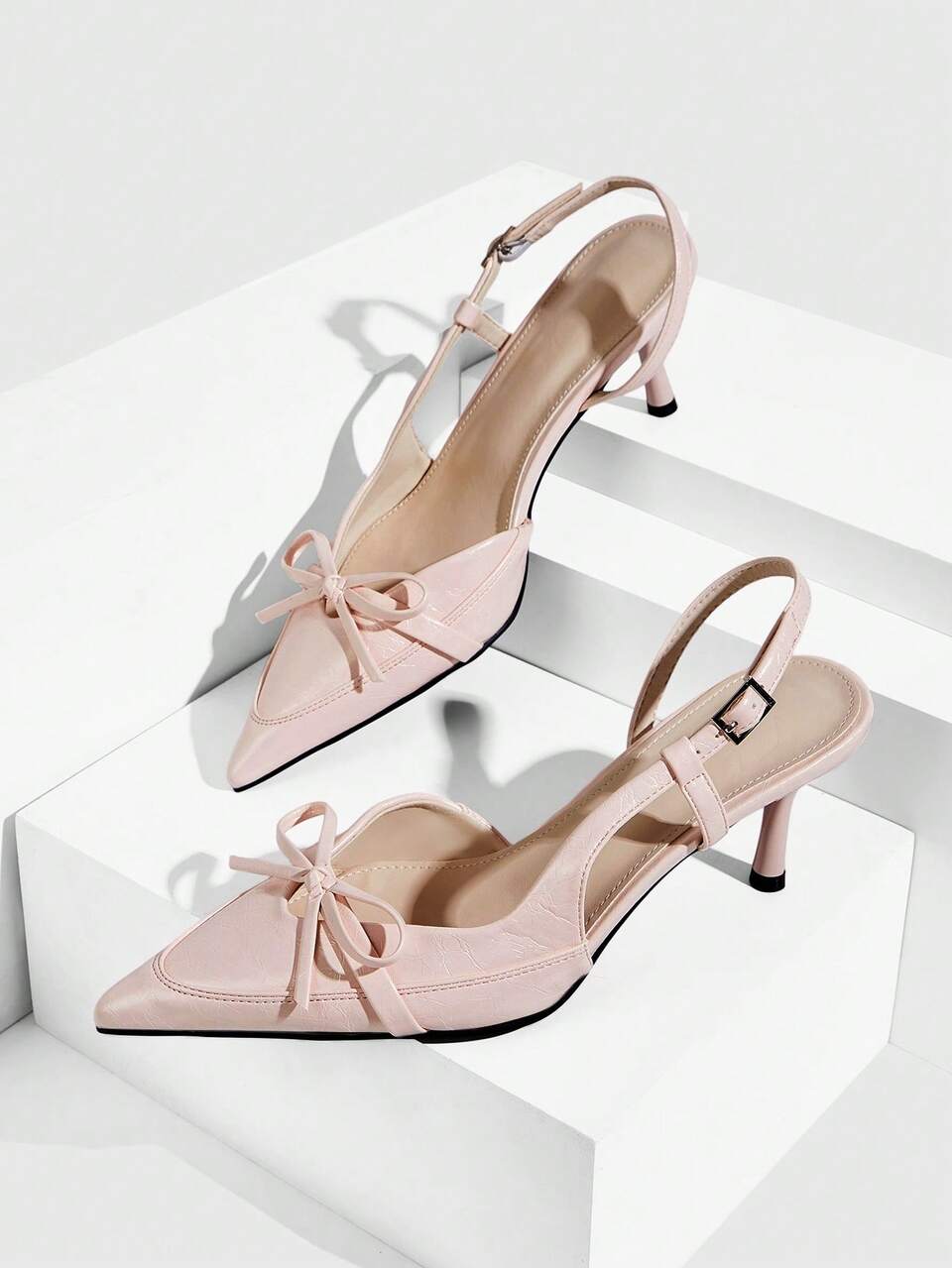 CUCCOO SZL Women's Pink Pointed Bow Stiletto High Heels, Retro And Elegant Style, Can Be Used For Dating, Parties And Other Scenes