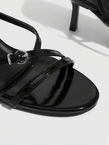 CUCCOO SZL Sandal Hak Tinggi Wanita Elegan untuk Perjalanan, Cocok untuk Hari Valentine - Hitam - View 6
