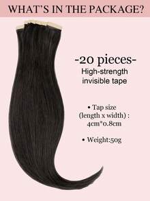 9AM Hair 20 件直发胶带 100% 真人发片接发 14-24 英寸 50 克/包 适用于沙龙 天然高品质真人发丝滑无缝隐形 PU 胶带接发 - S2 - 查看 4