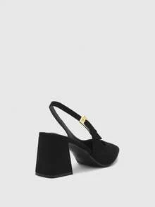 CUCCOO BIZCHIC Giày cao gót đế dày màu đỏ tía dành cho nữ, thiết kế tối giản cổ điển, phù hợp cho đi làm, hẹn hò, dự tiệc, kỳ nghỉ, đám cưới hoặc dịp Giáng sinh. - Đêm tối - Xem 9