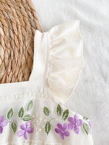 Souflis Souflis Girls' Summer Casual Elegant Sleeveless Square Neck Dress, Suitable For Daily Outings, Beach Trips, Vacations And Other Summer Occasions - Apricot - View 8