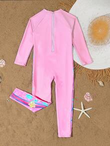 SHEIN 1件装女童卡通印花长袖连体泳衣 女童长袖泳衣 防晒泳衣 长袖女童美人鱼泳衣 女童连体泳衣 沙滩装 女童防晒泳衣 美人鱼泳衣 小女孩泳装 女童沙滩长袖泳衣 女童美人鱼长袖泳衣 长袖泳衣 女童长袖泳衣 - 粉色 - 查看 2
