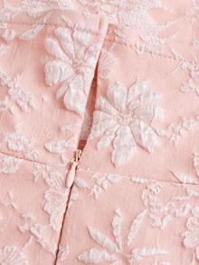 Girlism Tween Girls' Elegant Jacquard Halter Bow Tie Dress, Pink - Pink - View 3