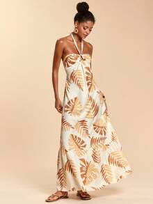 Travachic Women's All-Over Print Halter Backless Dress - Multicolor - View 4