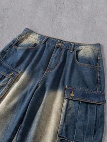 Manfinity Denimwave Men's Niche Multi-Pocket Cargo Denim Jeans - Blue - View 4