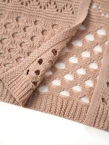 Breezaya 新款性感海滩度假欧美风裸粉色吊带无袖露肩露颈高端修身镂空开衩连衣裙，针织套头毛衣两件套，女士 - 藕粉色 - 查看 4