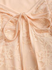 Sweetra Y2K Sexy Square Neck Pleated Flare Sleeve Versatile Commuter Dress - Champagne - View 6