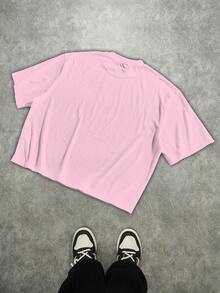 Manfinity ZONE917 OEM Digital Full Print Loose Cropped T-Shirt (High Quality) - Baby Pink - View 6