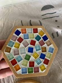 1set Diy Mosaic Coaster Material Kit For Parent-Child Activities, Girls' Toy, Handmade Diy Material - Multicolor - View 11