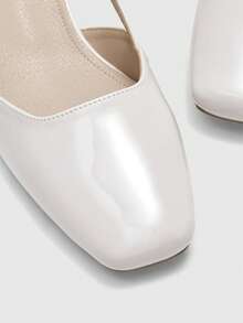 CUCCOO BIZCHIC Zapatos de tacón grueso con punta cuadrada y correa en el talón, de textura negra clásica. Zapatos versátiles para ir al trabajo y para el Día de San Valentín y la primavera - Chantilly - Ver 6