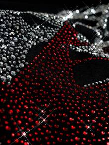 ROMWE MEN 男士休闲无袖T恤背心，饰有水钻做旧设计 - 黑色 - 查看 4