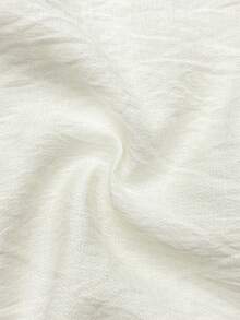 Women's Casual V-Neck Contrast Trim Puff Sleeve Mini Dress - Beige - View 5