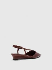 CUCCOO BIZCHIC Women's Elegant Pointed Toe Wedge Pumps For Commuting Spring Shoes - Brown - View 9