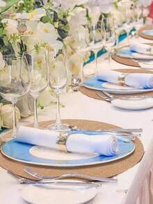 50PCS/30Pcs/20Pcs/12Pcs Round Linen Jute Table Placemat ,Flowerpot Mat,Heat Insulation Dining Table Pad For Kitchen And Restaurant,Wedding Tablecloth,Wedding Decor,Home Decor ,Room Decor, Suitable For Wedding Party, Birthday Party, Family Gathering, Restaurant Decoration - Khaki - View 6