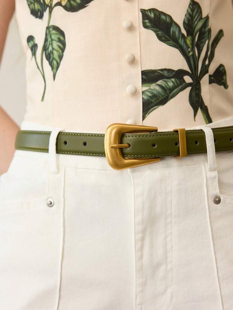 1PC WOMEN'S METALLIC/METAL LOOK BLACK FASHION BELT, SUITABLE FOR WORK AND PARTY