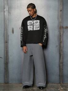 Áo thun nam PAVTROS Manfinity Streetrush phong cách đường phố, phổ biến, phù hợp với INS, in hình và chữ cái cá nhân hóa, thời trang đường phố, dáng rộng, "Tôi yêu bạn trai tôi", áo thun in hình, áo thun in hình retro phong cách Y2K, áo dài tay nam Y2K, áo thun dài tay nam, áo thun dài tay in hình nam. - màu đen - Xem 4