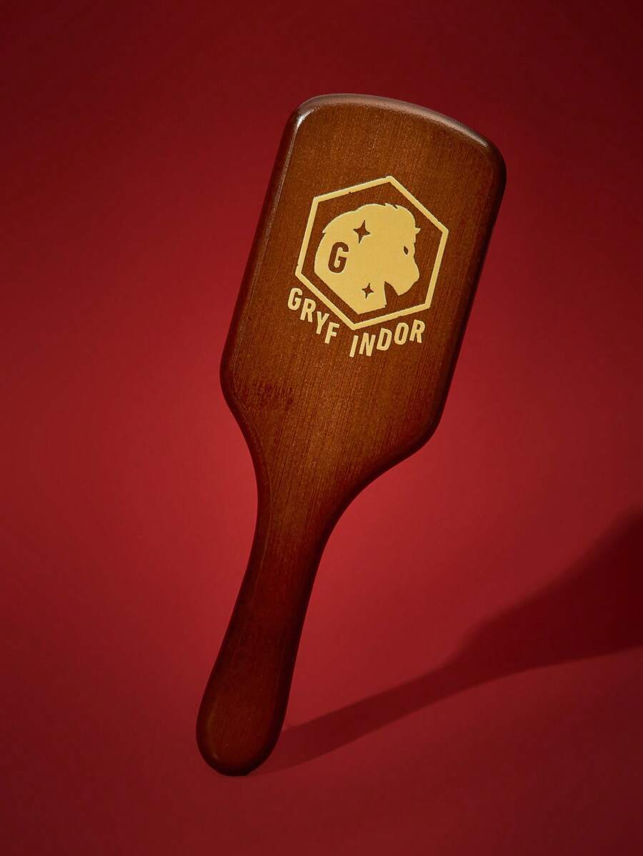 HARRY POTTER X SHEIN FanGlow Bamboo Square Massage Air Cushion Hairbrush ,Easy To Carry Smooth Hair Airbag Comb, Christmas Small Gifts, Birthday Gift Anniversary Charm Gift - Chocolate Brown - View 1