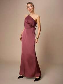 Maija Burgundy Elegant Mermaid Hem Lace Patchwork Backless Dress For Women,Autumn Dining Long Date Night Dinner Party Wedding Guest Graduation Outfits - Red Violet - View 6
