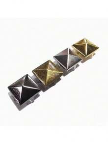 100个，金属尖钉方形铆钉朋克摇滚皮革工艺四爪铆钉，适用于衣服、鞋子、手镯 - 彩色 - 查看 6