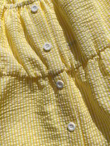 SHEIN 两件套少女休闲甜美度假风荷叶边吊带背心和宽松阔腿裤套装，适合外出、日常、度假、旅行、海滩等场合，春夏款。 - 黃色 - 查看 3