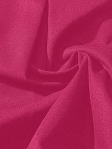 GlowEve Pantalones cortos de mujer con cintura de cinta, plisados y con aplicación de encaje - Rosa Fucsia - Ver 5