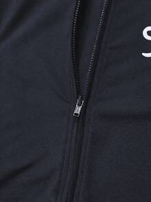 SHEIN Serisse Kids HEIN Tween Girls Zip Up Half Zip Unitard Black Romper Flared Jumpsuit,Back To School,Leisure Outing Summer Outfits - Black - View 5