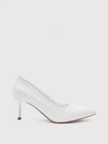 CUCCOO BIZCHIC Women's Pointed Toe Stiletto High Heel Burgundy Pumps, Minimalist Comfortable Commute Daily Versatile Office Lady High Heels, Elegant Fashion Sexy Heels Suitable For Work, Party, Banquet For Christmas Spring Shoes - Classic Stone White - View 4