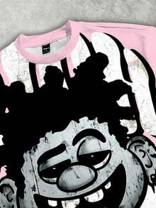 Manfinity ZONE917 OEM Digital Full Print Loose Cropped T-Shirt (High Quality) - Baby Pink - View 2