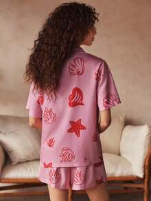 波西米亚海洋印花女士家居服套装 - 彩色 - 查看 2