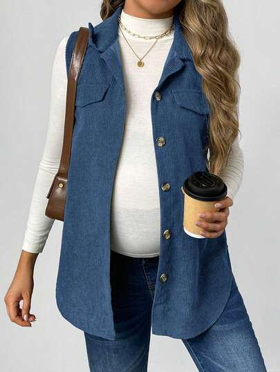 SHEIN Loose Fit Vest Top Cardigan Jacket, Autumn