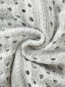 Manfinity Homme Men's Fashionable Casual Hollow Button Knit Sweater - Grey - View 8