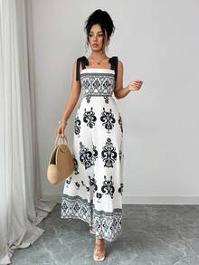 Rafferiza Women's Sleeveless Printed Dress, Casual Loose Fit, Suitable For Beach, Vacation Or Daily Wear, Summer - Multicolor - View 4