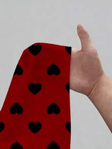 EMERY ROSE Áo kiểu nữ cỡ lớn in hình trái tim khắp thân áo, dáng rộng, cổ tròn, tay lỡ 3/4, phong cách lãng mạn, thích hợp làm quà tặng ngày Valentine. - Đỏ - Xem 8