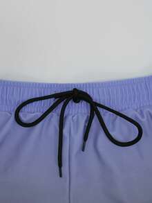 Manfinity Swimmode Men's Beach Vacation Casual Long Sleeve Top & Shorts 2 Pieces Set - Dusty Blue - View 8