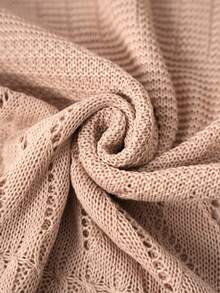 Breezaya 新款性感海滩度假欧美风裸粉色吊带无袖露肩露颈高端修身镂空开衩连衣裙，针织套头毛衣两件套，女士 - 藕粉色 - 查看 12