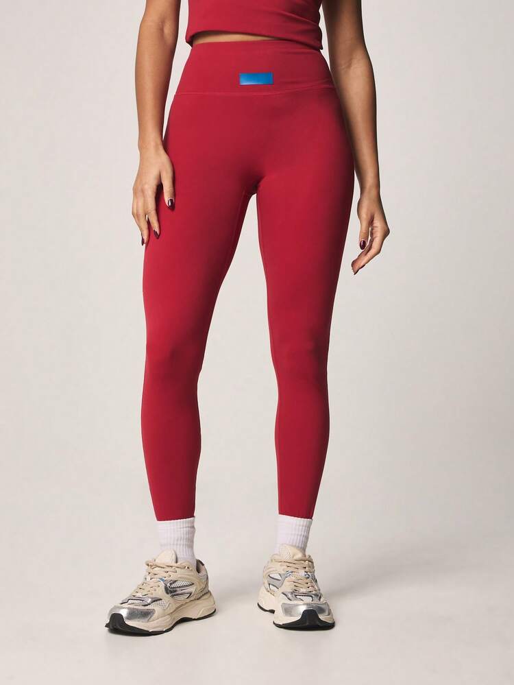 MISSGUIDED High Waisted Badge Detail Leggings For Women Gym Fitness Yoga Running Active Wear Stretch Compression Performance Workout Training Sports Pants