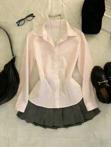 Glimmora Digital Print Fitted Waist White Women's Blouse - Multicolor - View 1