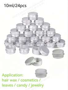 24/12 Stücke Aluminium Blechdosen mit Schraubverschluss, 10ml/30ml/50ml/60ml Aluminium Blechdosen nachfüllbare Behälter, Metalldosen mit Deckeln, leere Aluminium Dosen Metallkerzen Aufbewahrungsdosen Reisedosen, geeignet für Basteleien, Süßigkeiten, Kosmetik, Lippenbalsam, Kerzen, DIY - Silber - Übersicht 7