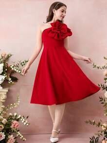 SHEIN Pitira Đầm dạ hội màu đỏ thanh lịch, dáng ôm, bất đối xứng vai, họa tiết hoa 3D tối giản dành cho nữ tuổi teen, thích hợp cho các dịp trang trọng, tiệc tùng, sinh nhật, mặc hàng ngày, lễ hội, họp mặt gia đình và các sự kiện đặc biệt, mặc cùng chị em gái, kiểu dáng dễ thương, thanh lịch, cổ điển, phù hợp cho mùa tựu trường, các bữa tiệc sang trọng, hẹn hò, đi làm, thích hợp cho đám cưới, tiệc sinh nhật, dạ hội, váy phù dâu, váy dạ hội trang trọng, lễ tốt nghiệp, tiệc gala. - Đỏ - Xem 6
