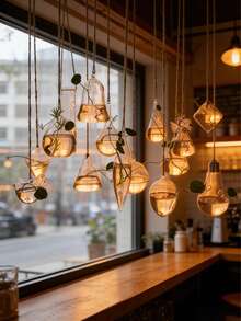 Madebyblanc 1 件装创意悬挂式透明玻璃花瓶 - 简约水培小型悬挂瓶，适用于室内园艺和家居植物装饰 - 彩色 - 查看 6