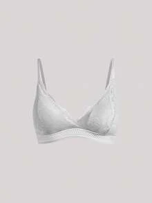4PCS Wireless Lace Bikini Scalloped Bra Underwear Lingerie - Multicolor - View 9
