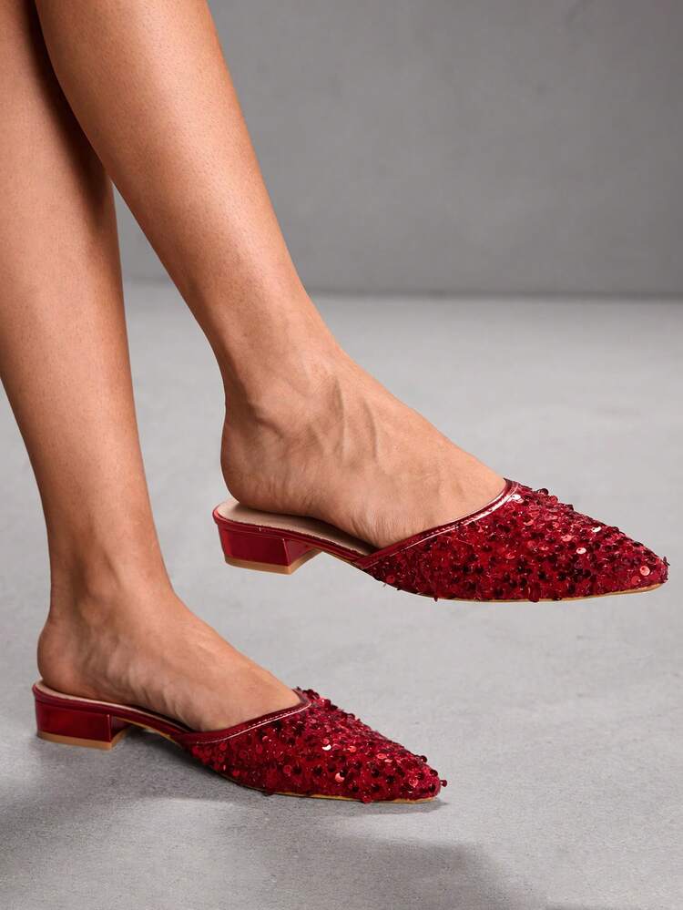 CUCCOO SZL Fashion Shiny Women's Shoes Backspace Design Banquet Party Women's Shoes Spring Shoes