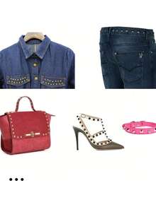 100个，金属尖钉方形铆钉朋克摇滚皮革工艺四爪铆钉，适用于衣服、鞋子、手镯 - 彩色 - 查看 8