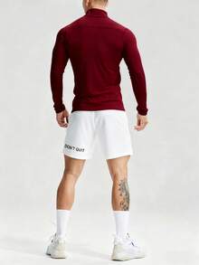 Acti Log Áo khoác thể thao nam cổ đứng màu trơn, kiểu dáng thường ngày - Màu Đỏ Sâu - Xem 3