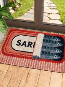 Joivida 1 件装沙丁鱼图案多巴胺硅胶卷帘门垫，家用耐磨防污门垫，防刮防尘，可裁剪，情人节礼物 - 彩色 - 查看 10