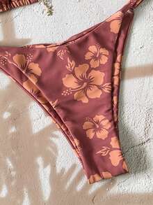 Swim Vcay Women's Tropical Print Two Pieces Bikini Set, Casual Holiday Style - Multicolor - View 5