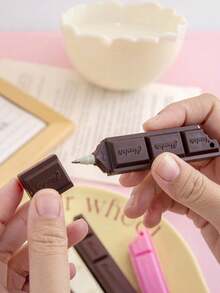 10pcs Chocolate Black Refill Ballpoint Pen Cartoon Simulation Food Writing Pen Learning Stationery Supplies Cute Portable Wearable Rope Pendant Ballpoint Pen