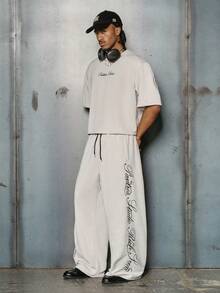 PAVTROS Men's Fashionable & Comfortable Embroidered T-Shirt Set - Khaki - View 7