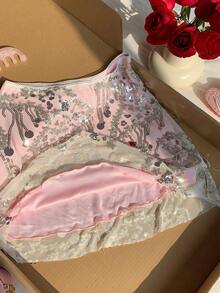 Comfortcana Váy ngắn dự tiệc bằng vải lưới đính sequin thời trang đa năng dành cho nữ, mẫu mới về mùa xuân/hè 2026, thích hợp cho kỳ nghỉ, đi biển, đám cưới và các sự kiện. Váy dự tiệc mùa xuân dành cho nữ. - Hồng - Xem 7