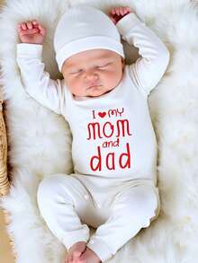 SHEIN 2Pcs Set Newborn Boy Photography Outfits Little Brother Embroidery Baby Coming Home Outfit Baby Shower Gift 1 Month 3 Month Infant Photo Props